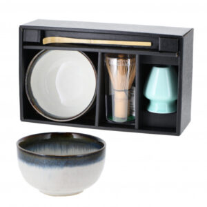 Matcha Set 'White Blue' 4-teilig in Geschenkbox