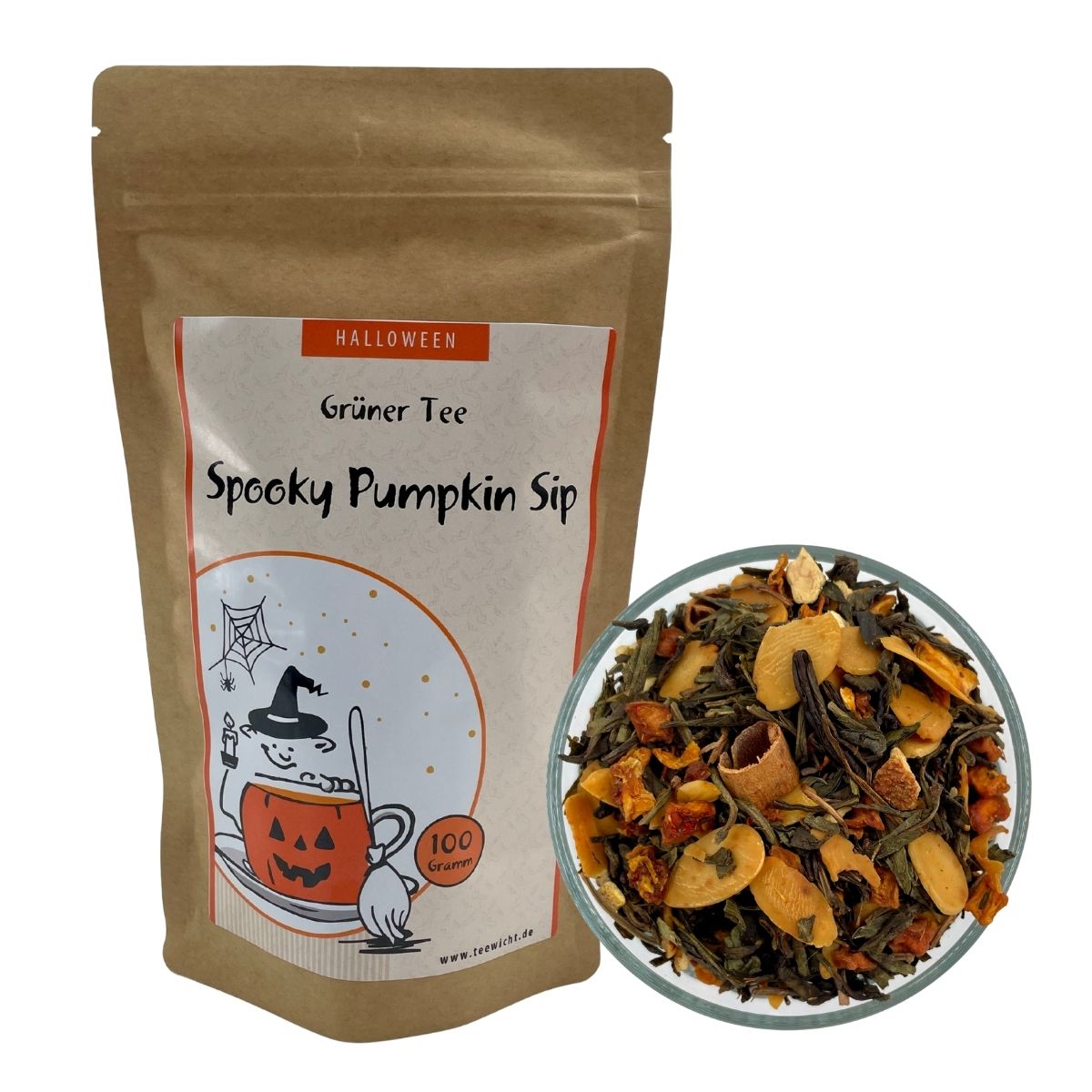 Halloween Special Edition Grüntee "Spooky Pumpkin Sip"